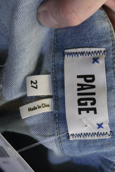 Paige Womens Ankle Cropped Jeans Blue Mid Rise Size 27