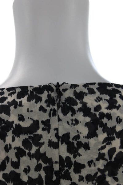 Steve Madden Womens Blouson Mini Dress White Animal Print LongSleeve Size S