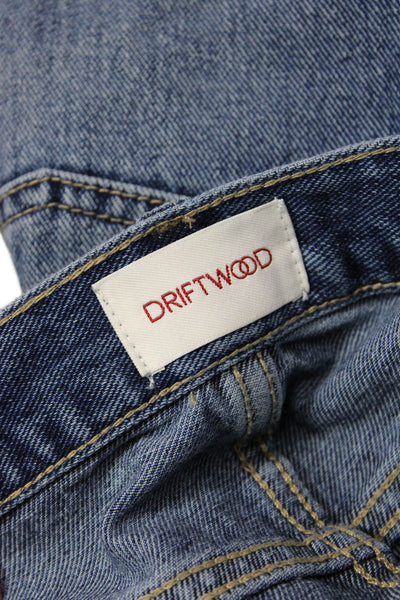 Driftwood Women Straight Pencil Maxi Skirt Dark Blue 100% Cotton Size 29