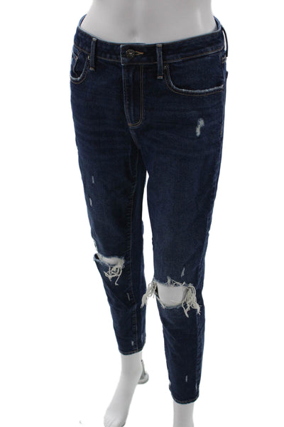 Driftwood Women Dark Blue Ankle Cropped Jeans High Rise Button Size 26