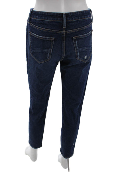 Driftwood Women Dark Blue Ankle Cropped Jeans High Rise Button Size 26