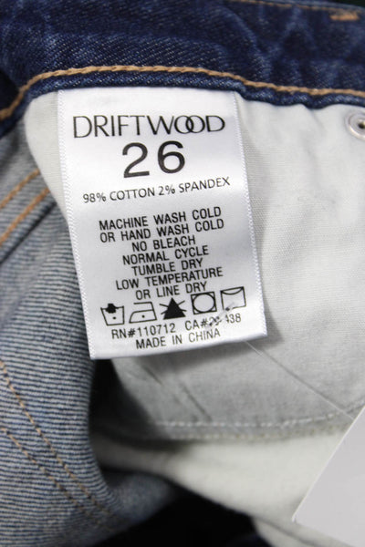 Driftwood Women Dark Blue Ankle Cropped Jeans High Rise Button Size 26