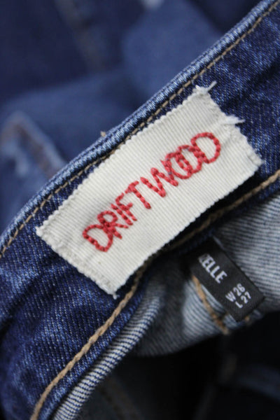 Driftwood Women Dark Blue Ankle Cropped Jeans High Rise Button Size 26