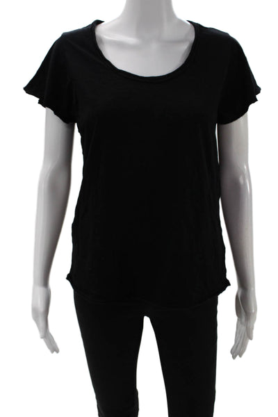 Michael Stars Women Jersey Black Supima Cotton Short Sleeve Size S