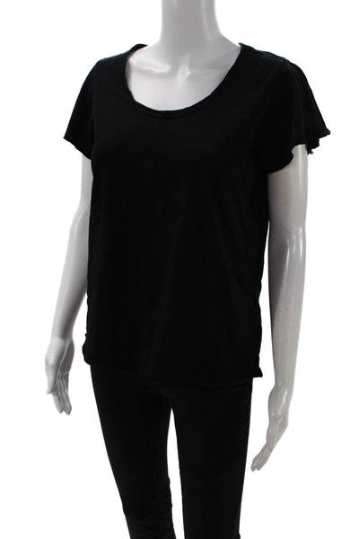 Michael Stars Women Jersey Black Supima Cotton Short Sleeve Size S