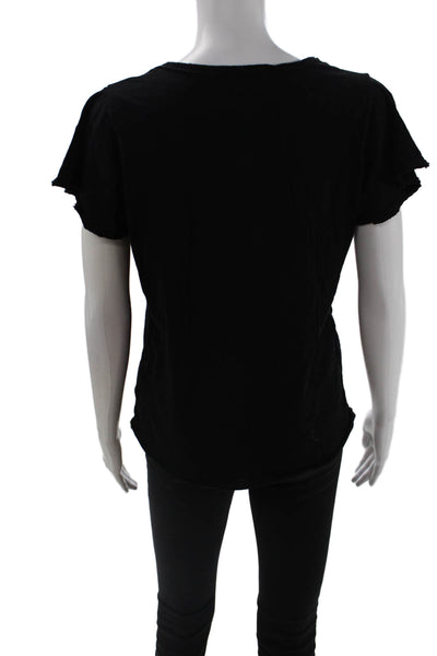 Michael Stars Women Jersey Black Supima Cotton Short Sleeve Size S