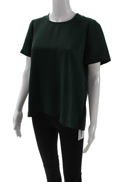 Madewell Womens Green Short Sleeve Button Up Blouse Round Neck Size S