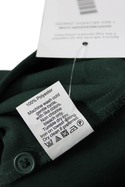 Madewell Womens Green Short Sleeve Button Up Blouse Round Neck Size S