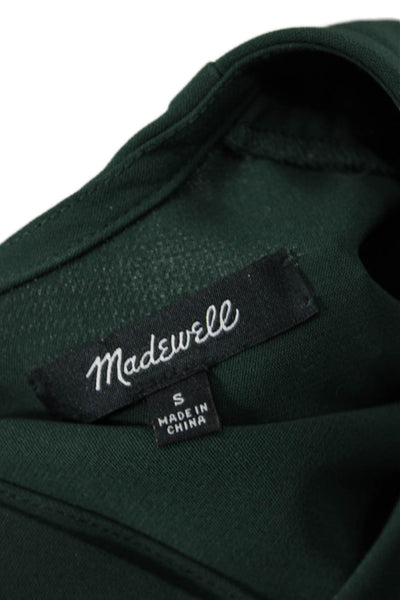Madewell Womens Green Short Sleeve Button Up Blouse Round Neck Size S