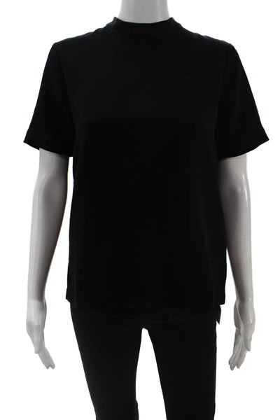 Madewell Women Basic Black Mock Neck Short Sleeve T-Shirt Size S