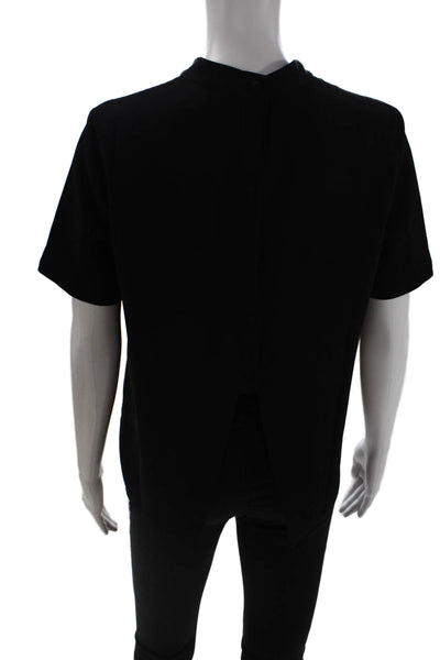 Madewell Women Basic Black Mock Neck Short Sleeve T-Shirt Size S