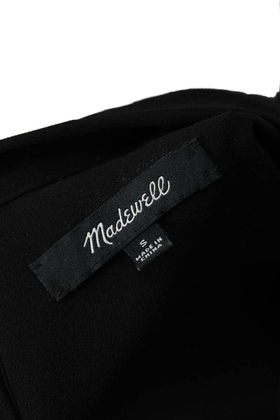 Madewell Women Basic Black Mock Neck Short Sleeve T-Shirt Size S