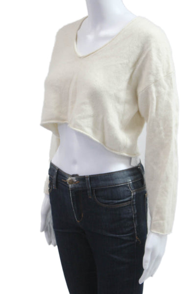 The Group Babaton Womens Cashmere V Neck Long Sleeve Pullover Beige Size XS