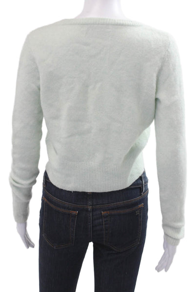 Intermix Womens Light Blue Pullover Sweater Round Neck Long Sleeve Size 0P