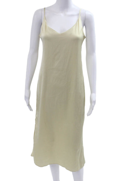 Oak + Fort Women Slip Dress Beige V Neck Sleeveless Full Length Size S