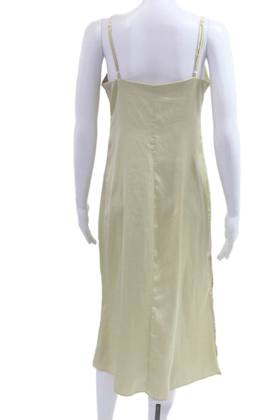 Oak + Fort Women Slip Dress Beige V Neck Sleeveless Full Length Size S