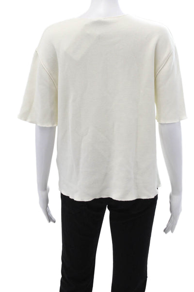 Zara Women Basic White Crew Neck Short Sleeve T-Shirt Size S