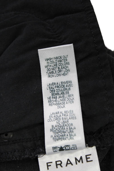 Frame Denim Women Black Cropped Skinny Mid Rise Jeans Size 24