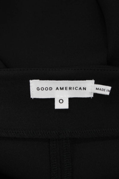 Good American Womens Dress Pants Black Zip 92%Poly 8%Elastane Size 0
