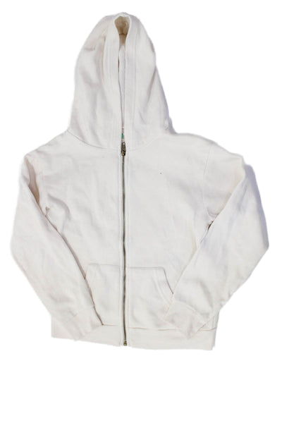Vintage Havana Childrens Girls Full Zipper Hoodie White Cotton Size 16