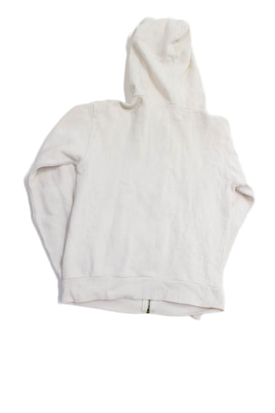 Vintage Havana Childrens Girls Full Zipper Hoodie White Cotton Size 16