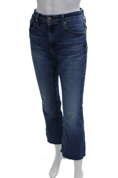 AG Womens Cropped Jeans Dark Blue Mid Rise Button Fly Inseam 26 Size 27