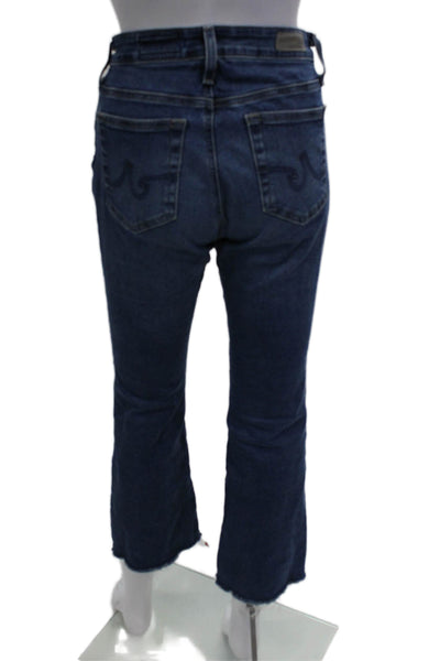 AG Womens Cropped Jeans Dark Blue Mid Rise Button Fly Inseam 26 Size 27