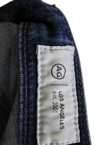 AG Womens Cropped Jeans Dark Blue Mid Rise Button Fly Inseam 26 Size 27