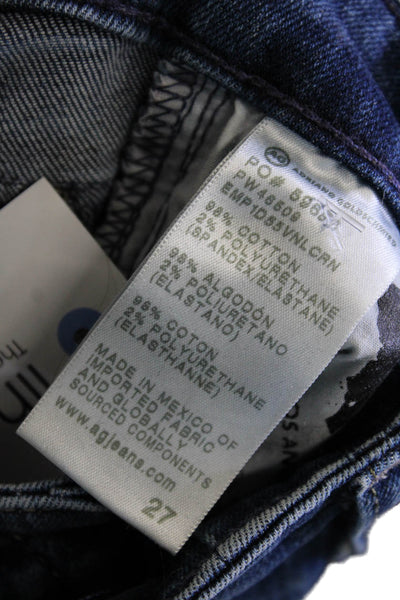 AG Womens Cropped Jeans Dark Blue Mid Rise Button Fly Inseam 26 Size 27