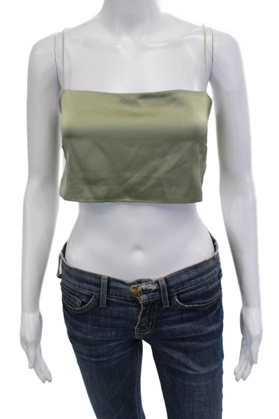 Show Me Your Mumu Women Green Cropped Camisole Sq Neck Boho Size L