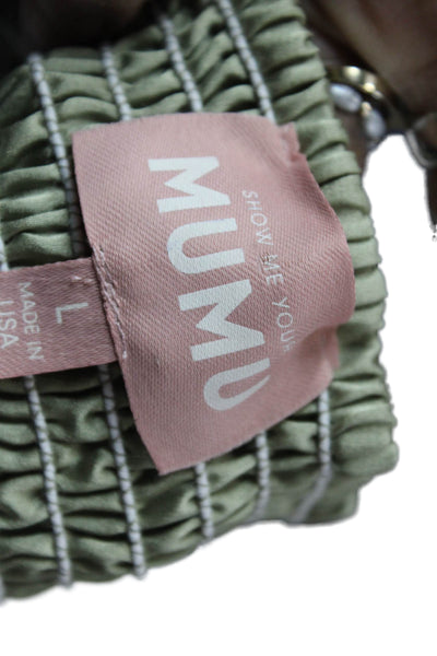 Show Me Your Mumu Women Green Cropped Camisole Sq Neck Boho Size L