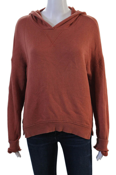 Madewell Womens Pullover Hoodie Brown Cotton Bohemian Long Sleeve Size S