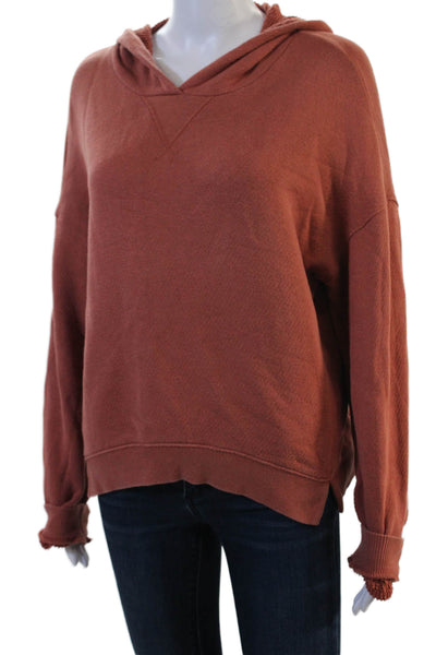 Madewell Womens Pullover Hoodie Brown Cotton Bohemian Long Sleeve Size S
