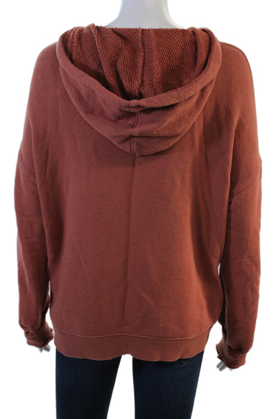 Madewell Womens Pullover Hoodie Brown Cotton Bohemian Long Sleeve Size S