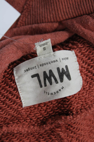 Madewell Womens Pullover Hoodie Brown Cotton Bohemian Long Sleeve Size S