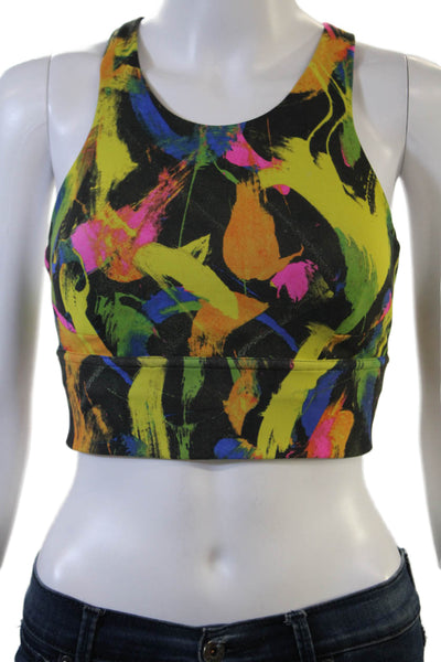 Lululemon Women Multicolor Abstract Polyester Round Neck Sleeveless Bra Size 6