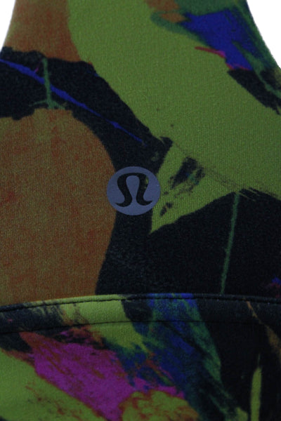 Lululemon Women Multicolor Abstract Polyester Round Neck Sleeveless Bra Size 6