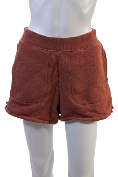 Madewell Unisex Sweat Shorts Brown 100% Cotton Solid Bohemian Size S