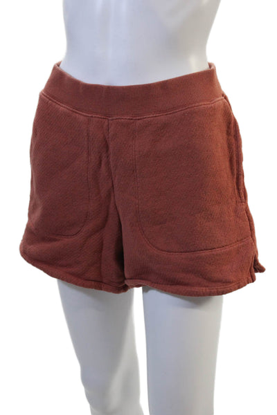 Madewell Unisex Sweat Shorts Brown 100% Cotton Solid Bohemian Size S