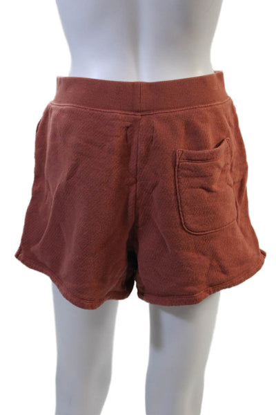 Madewell Unisex Sweat Shorts Brown 100% Cotton Solid Bohemian Size S