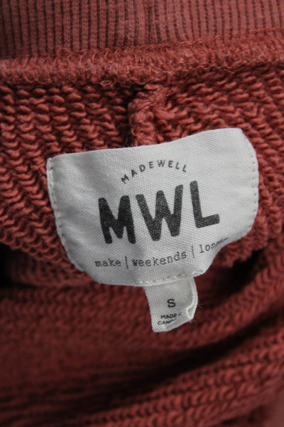 Madewell Unisex Sweat Shorts Brown 100% Cotton Solid Bohemian Size S
