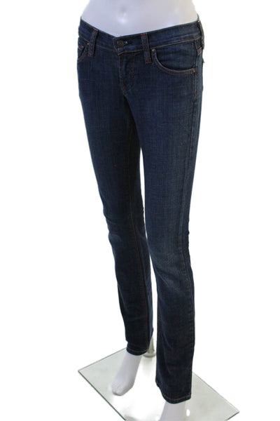 James Jeans Women Skinny Straight Jeans Dark Blue Size 24 Petite
