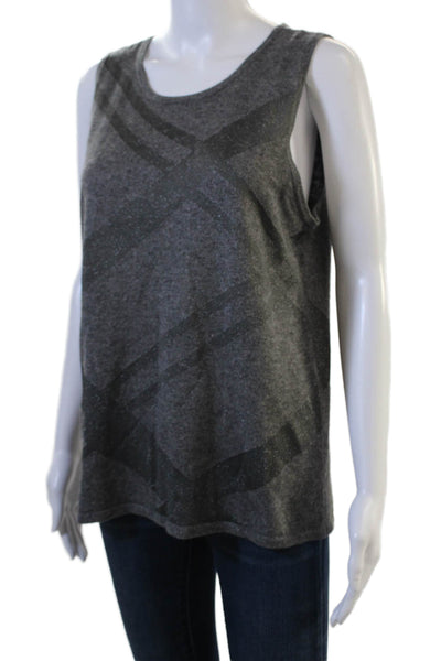 Lauren Ralph Lauren Women Basic Sleeveless Tank Dark Gray Cotton Size L