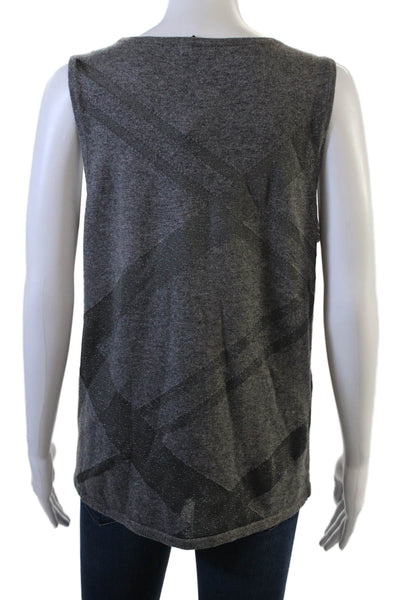 Lauren Ralph Lauren Women Basic Sleeveless Tank Dark Gray Cotton Size L