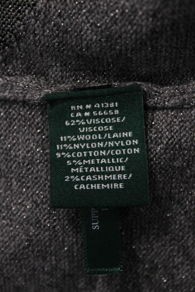 Lauren Ralph Lauren Women Basic Sleeveless Tank Dark Gray Cotton Size L