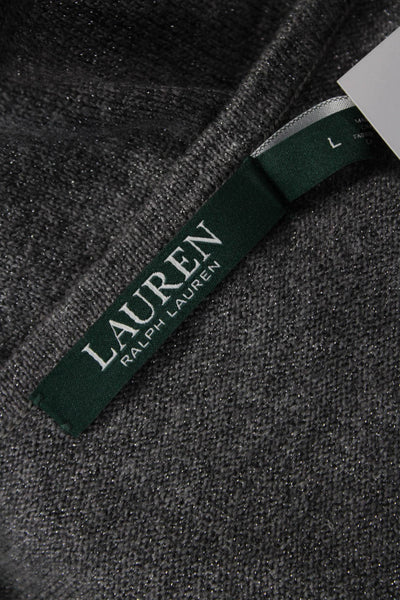 Lauren Ralph Lauren Women Basic Sleeveless Tank Dark Gray Cotton Size L