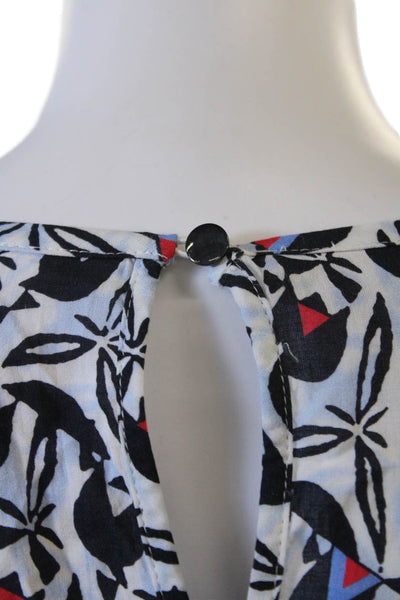 BASLER Womens Black Geometric Bird Tunic Blouse Button Long Sleeve Size 44