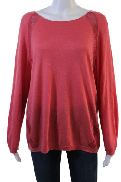 L.K. Bennett Womens Red Pullover Viscose Cotton Wool Size XL