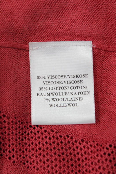 L.K. Bennett Womens Red Pullover Viscose Cotton Wool Size XL