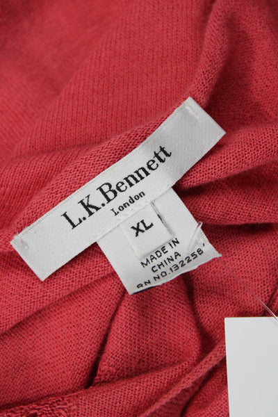 L.K. Bennett Womens Red Pullover Viscose Cotton Wool Size XL
